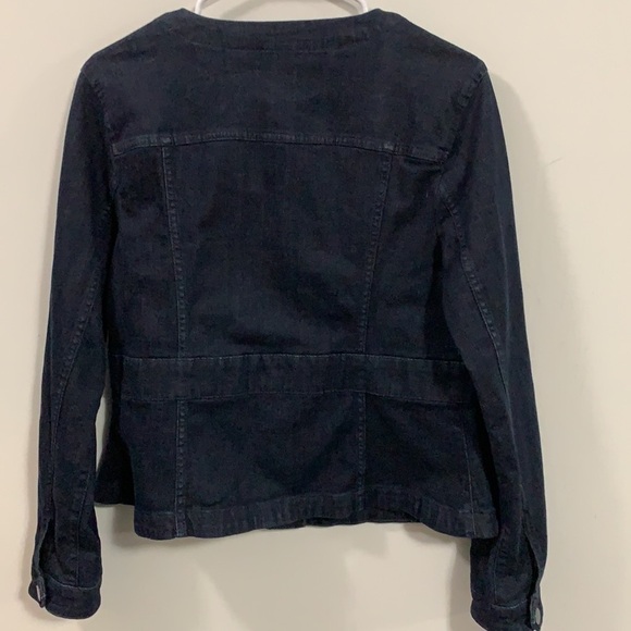 Womens Elle Jean jacket Size Medium dark blue Sz M - Picture 2 of 3